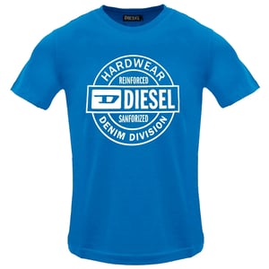 Camiseta Azul Zafiro Con Círculos De Diesel Hardware