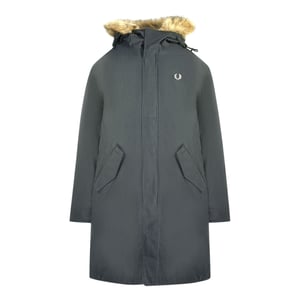 Chaqueta Parka Negra Con Capucha De Fred Perry