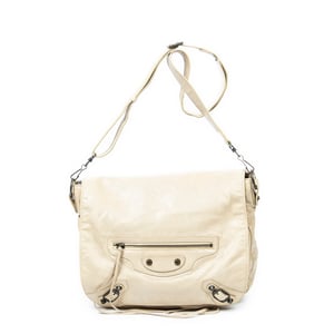 Balenciaga Folk Messenger  en Beige Piel de becerro