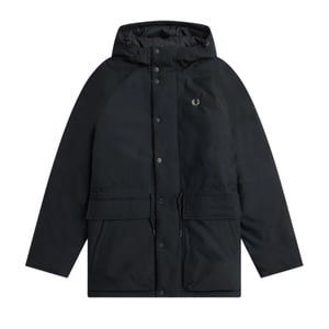 Chaqueta Negra Acolchada Con Cremallera De Fred Perry