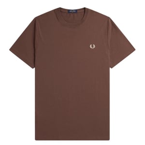 Camiseta Fred Perry Color Marrón Ladrillo Y Granate
