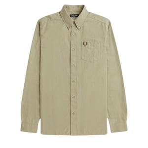 Camisa Oxford Gris Cálida De Manga Larga De Fred Perry