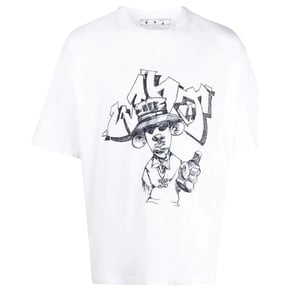 Camiseta De Manga Corta Off-white Graff Freest Over Skate, Color Blanco