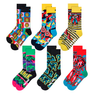 Paquete de 6 Calcetines de los Vengadores | Calcetines de Regalo Novelty