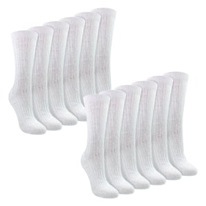 Paquete de 12 pares de calcetines suaves y transpirables 100% algodón para mujeres
