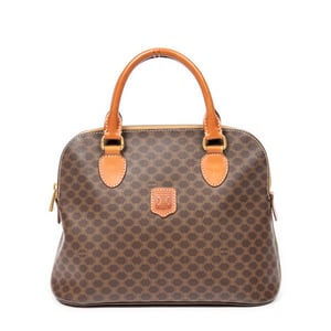 Celine Vintage Dome Top Handle  en Marrón Lona recubierta