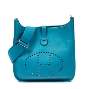 Hermès Evelyne III PM en Zanzíbar azul Piel de becerro