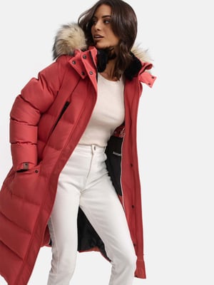 Marikoo abrigo de invierno mujer – Schneesternchen largo con capucha y cuello de pelo sintético