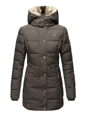 Chaqueta de invierno Marikoo para mujer con capucha y forro de pelo sintético