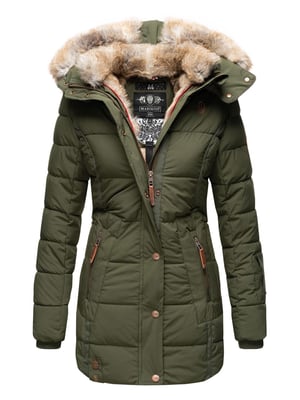 Chaqueta de invierno Marikoo para mujer con capucha y forro de pelo sintético