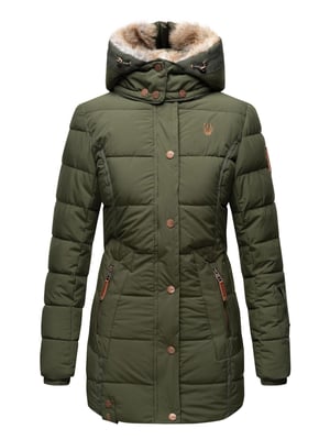 Chaqueta de invierno Marikoo para mujer con capucha y forro de pelo sintético