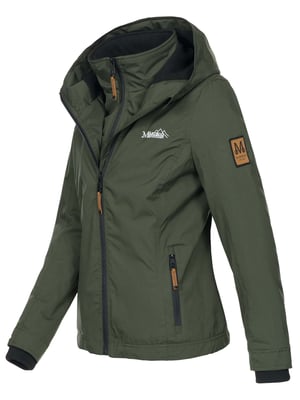 Chaqueta de entretiempo Marikoo Erdbeere para mujer con doble cuello y forro polar