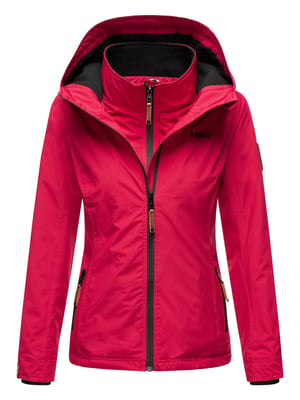 Chaqueta de entretiempo Marikoo Erdbeere para mujer con doble cuello y forro polar
