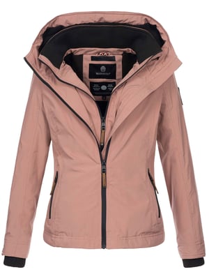 Chaqueta de entretiempo Marikoo Erdbeere para mujer con doble cuello y forro polar
