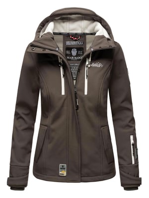 Marikoo chaqueta softshell mujer – Kleine Zicke cálida con capucha y forro polar