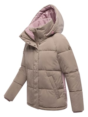 Chaqueta acolchada de mujer Marikoo Omariaa con diseño bicolor y capucha desmontable