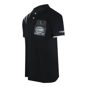 Polo Negro Con Hombros Rayados De Plein Sport
