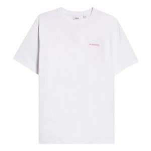 Camiseta Blanca Con El Logotipo De La Marca Burberry En La Espalda