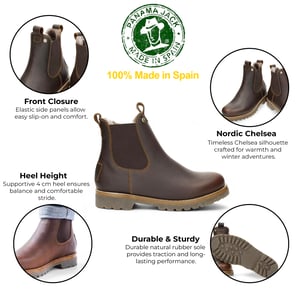 Botas Chelsea impermeables de cuero color castaño Beny Igloo C2 de Panama Jack para hombre