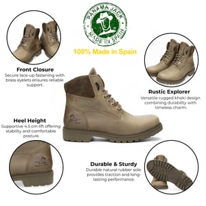 Botines Panama Jack Amur GTX C32 de piel impermeable color caqui para hombre