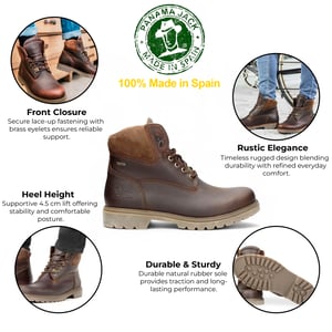Botines Panama Jack Amur GTX C10 de piel impermeable en color castaño para hombre