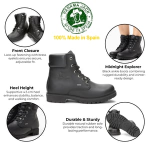 Botines impermeables de piel negra Panama Jack 03 GTX C2 para hombre
