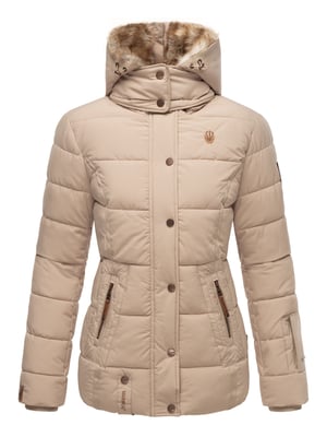 Chaqueta de invierno Marikoo Nekoo para mujer con capucha de pelo sintético y forro de borreguito