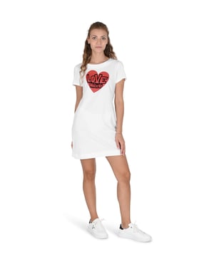 Vestido Mini Heartprint de Manga Corta tipo T-Shirt