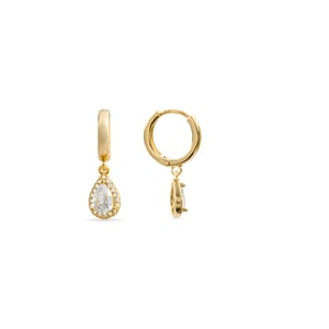 Pendientes de circonitas brillantes chapados en oro amarillo de 18k - Hade