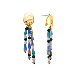 Pendientes de perla blanca Luxenter terminados en oro amarillo de 18K - Eutha