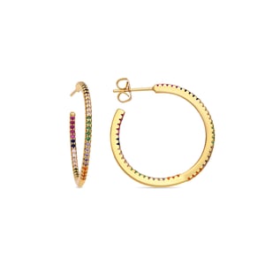 Pendientes Luxenter con Circonitas Brillantes en acabado de oro de 18k - Firmou