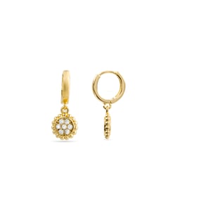 Pendientes Luxenter en oro amarillo de 18k con zirconia brillante - Abdau