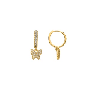 Pendientes Luxenter con zirconia brillante en acabado de oro de 18k - Tailandés