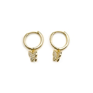 Pendientes Luxenter con zirconia brillante en acabado de oro de 18k - Tailandés
