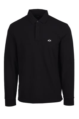 Armani Exchange Long Sleeve Polo Shirt Black