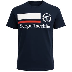 Sergio Tacchini Falcade Camiseta Masculina Azul Marino