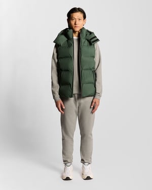 Chaleco acolchado con capucha de gran peso Lyle & Scott - Verde