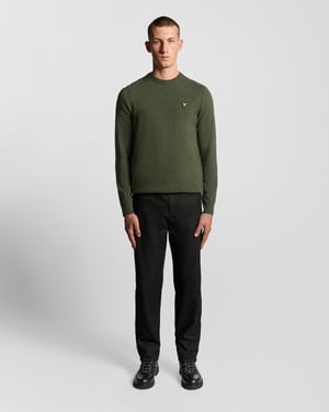 Jersey de Mezcla de Lambswool Lyle & Scott de Cuello Redondo - Verde