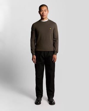 Jersey de Cuello Redondo de Algodón Merino Lyle & Scott - Marrón