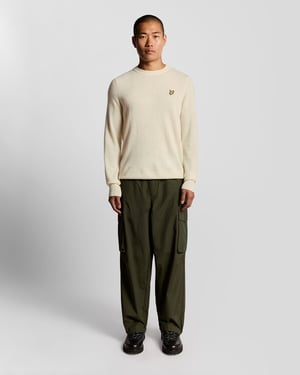 Jersey de Cuello Redondo Mezcla de Lana de Cordero Lyle & Scott - Blanco