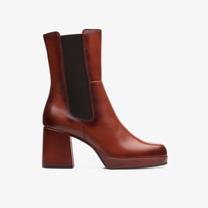 Botas Lea Pique Up Bronceado Oscuro