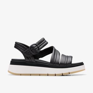 Sandalias de cuero negro con tira toscana