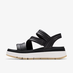 Sandalias de cuero negro con tira toscana