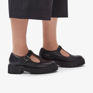 Zapatos de cuero negro Page Bar