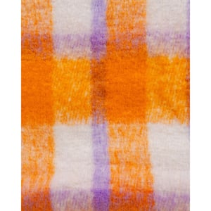 Bufanda Tejida Cuadro Gingham Naranja