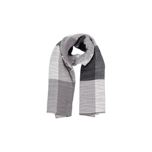 Bufanda de cuadros en gris y blanco