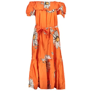 Vestido Maxi con Estampado de Margaritas Estilo Offshoulder