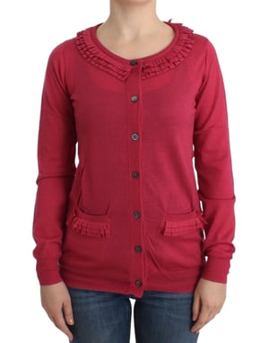 Suéter de Cardigan con Volantes