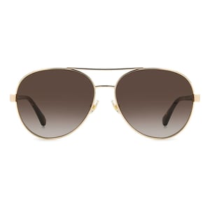 Gafas de sol aviador con marco dorado y degradado marrón