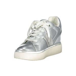 Zapatillas bajas de cuero plateado
